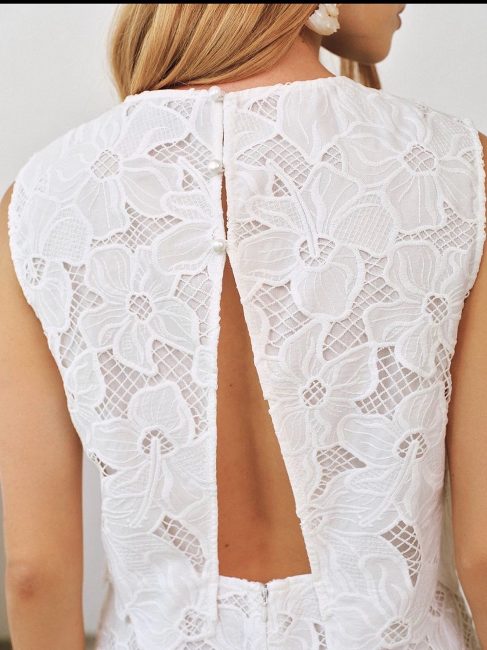 Commense White Floral Lace Mini Dress - Picture 6 of 10
